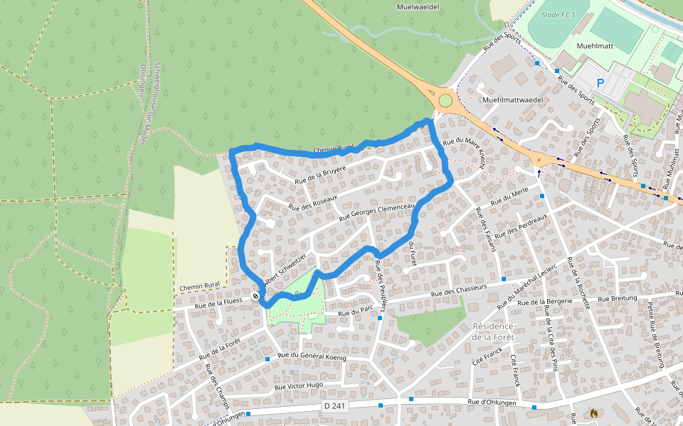 Parc walking route map in Schweighouse-sur-Moder