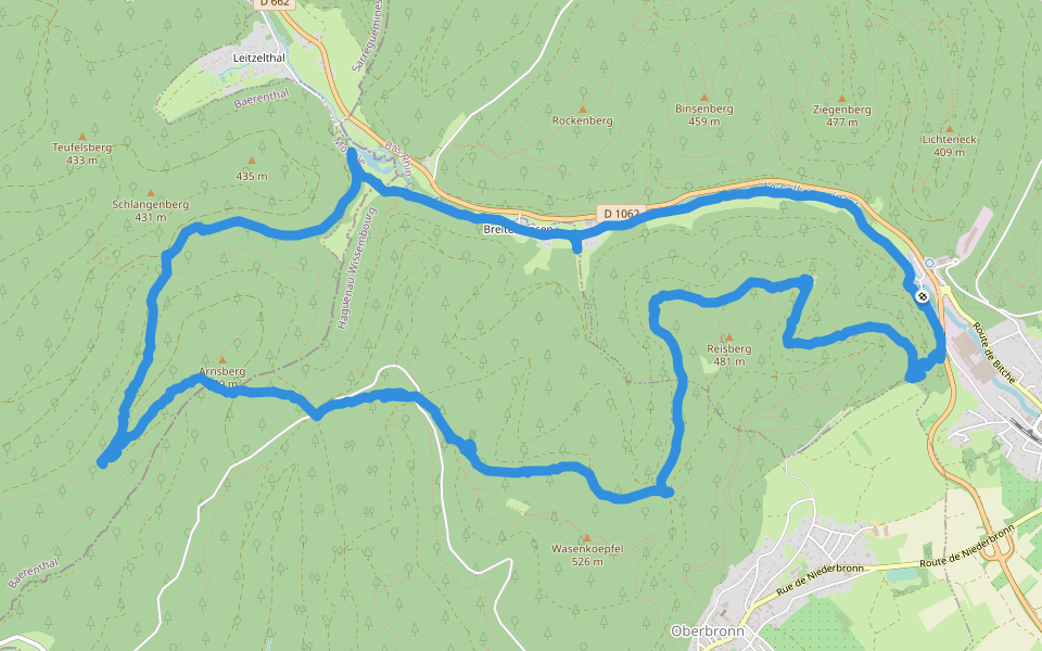 TMV walking route map in Niederbronn-les-Bains