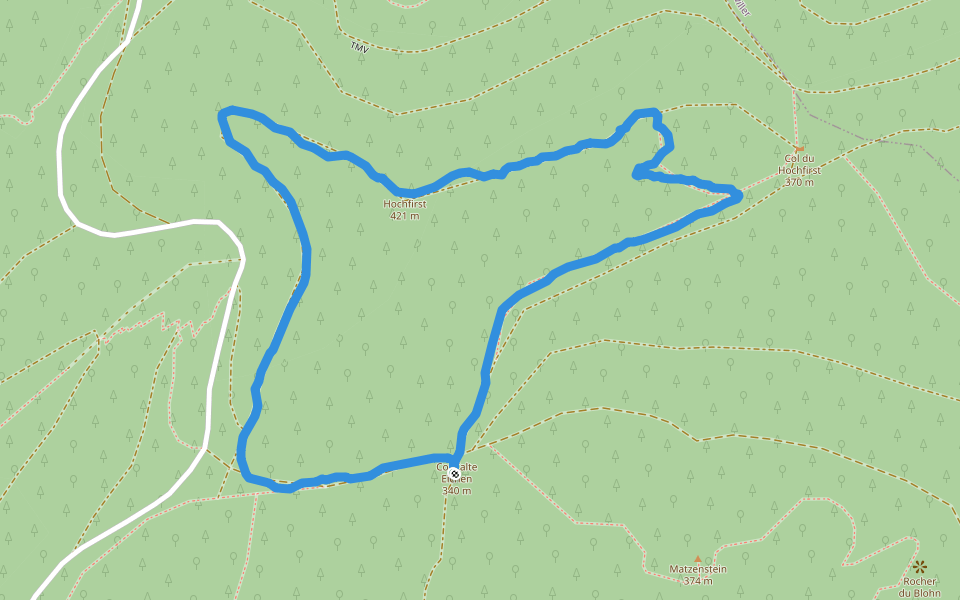 Hochfirst walking route map in Offwiller