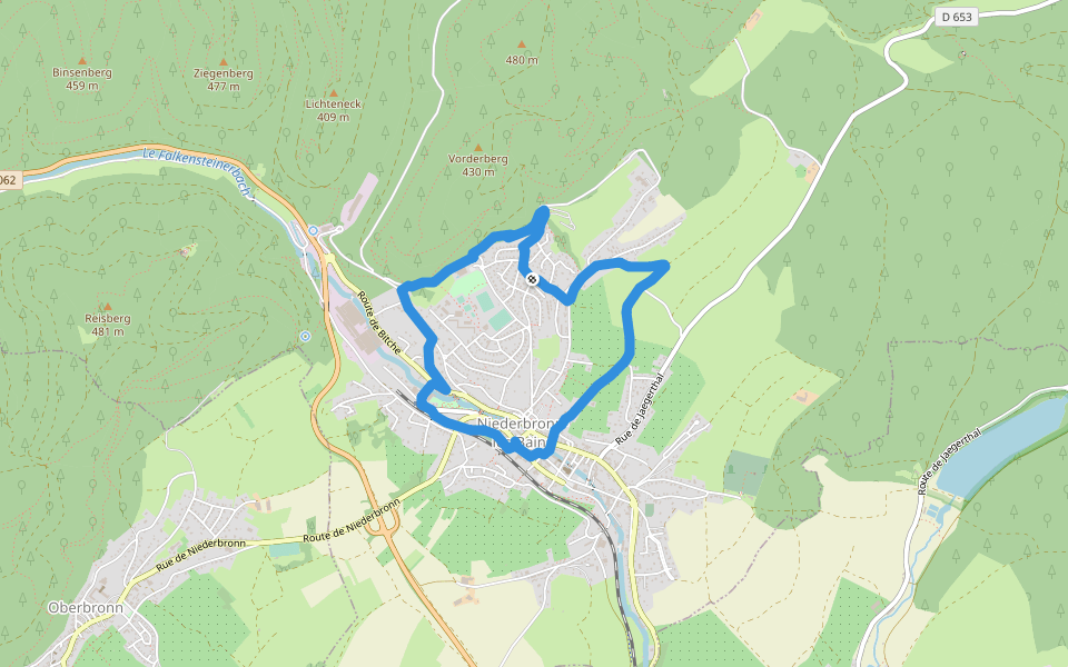 La Glacière walking route map in Niederbronn-les-Bains