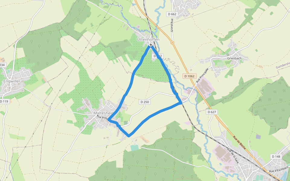 La Zinsel Du Nord walking route map in Uttenhoffen