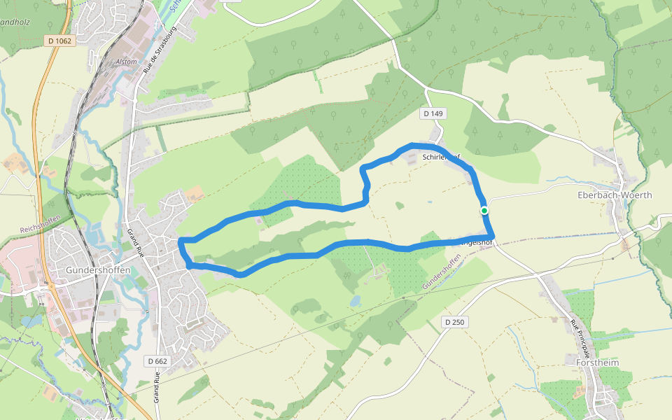 Fitness Club walking route map in Gundershoffen
