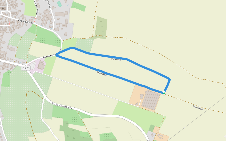 Erlenwerb walking route map in Hœrdt