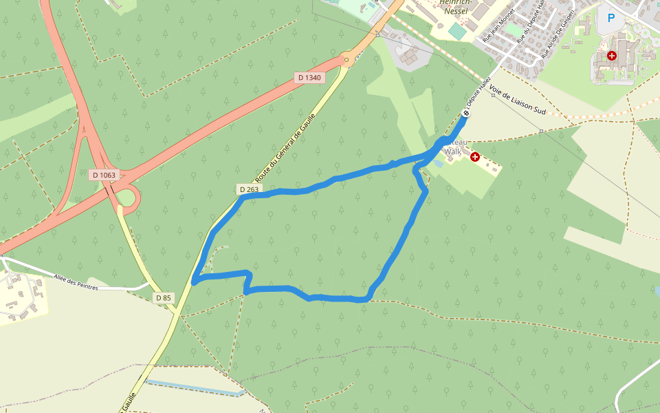 Chemin du Député Hallez walking route map in Haguenau
