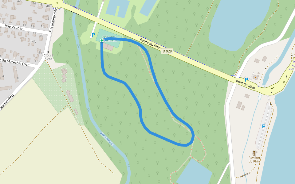 Pétanque Drusenheim walking route map in Drusenheim