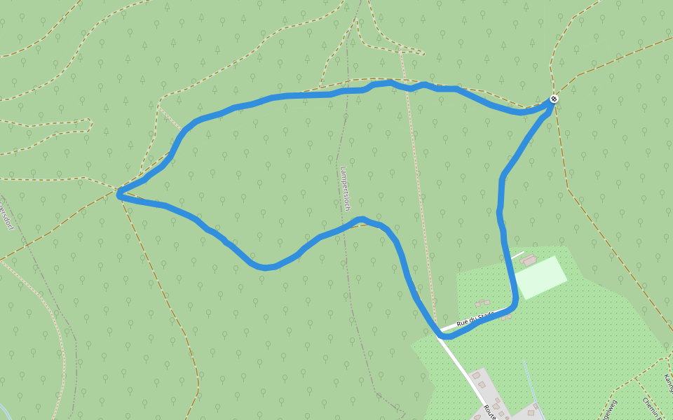 Rectangle bleu barré de blanc walking route map in Lampertsloch