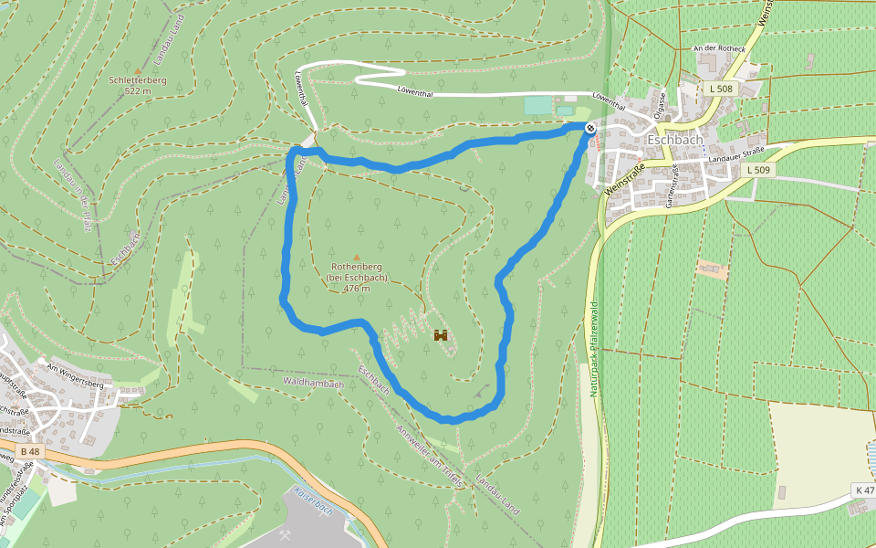 Rothenberg (bei Eschbach) walking route map in Eschbach