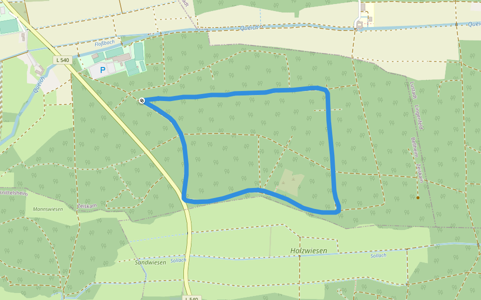 Bellheimer Wald walking route map in Zeiskam