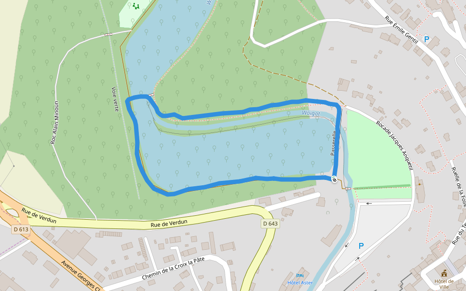 Plan d'Eau de la Sangsue walking route map in Val de Briey