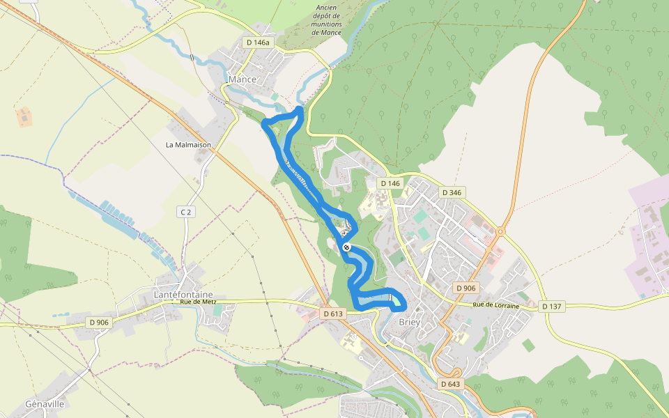 Plan d'Eau de la Sangsue walking route map in Val de Briey