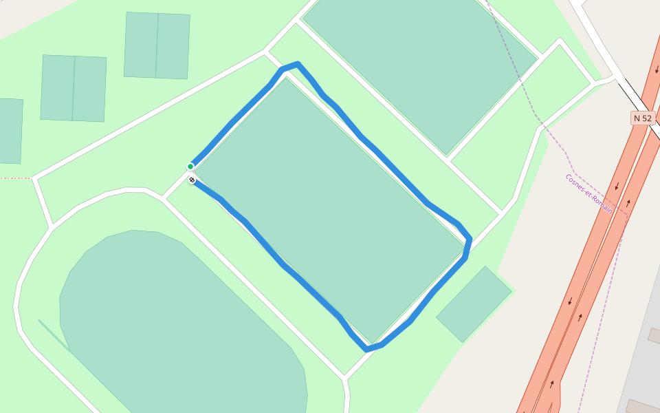 Plaine des Jeux walking route map in Cosnes-et-Romain