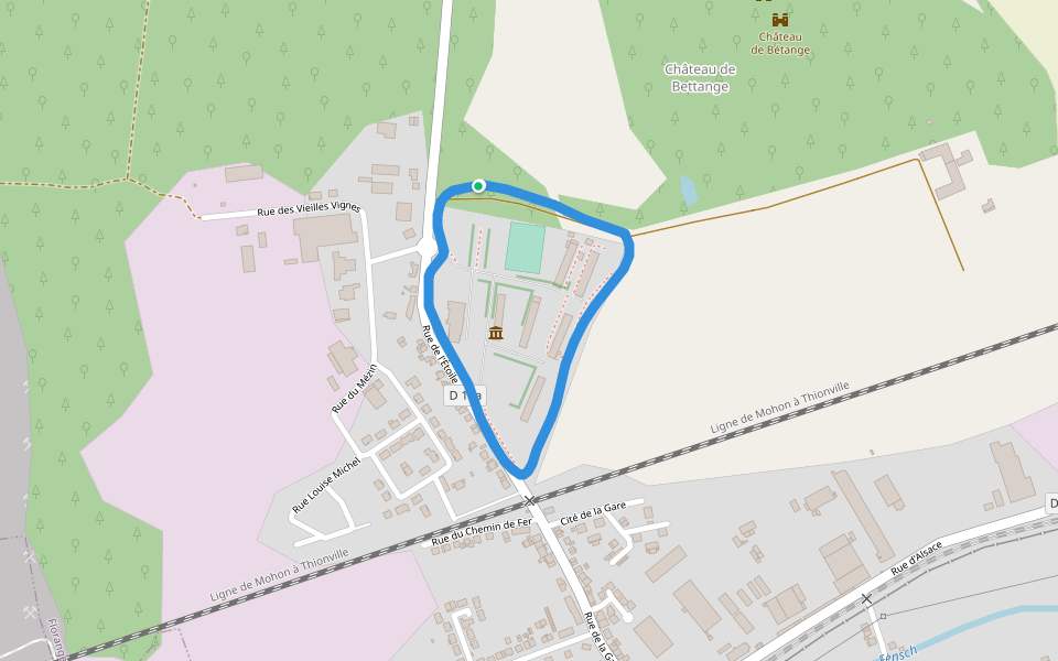 Musée walking route map in Florange
