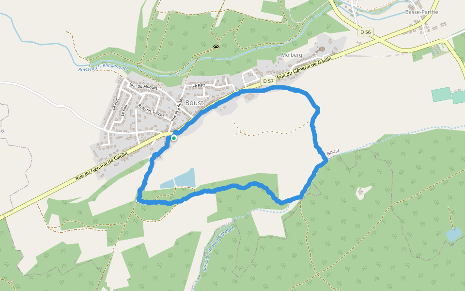 Bous Club Vosgien walking route map in Breistroff-la-Grande