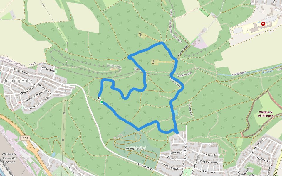Derler Kipp walking route map in Völklingen