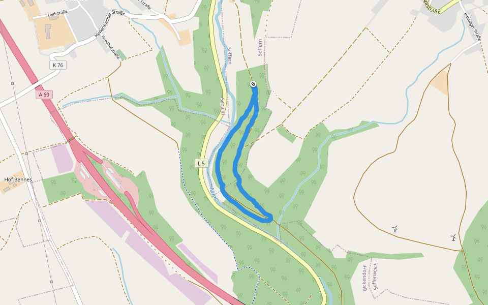 Nimsradweg walking route map in Schleid