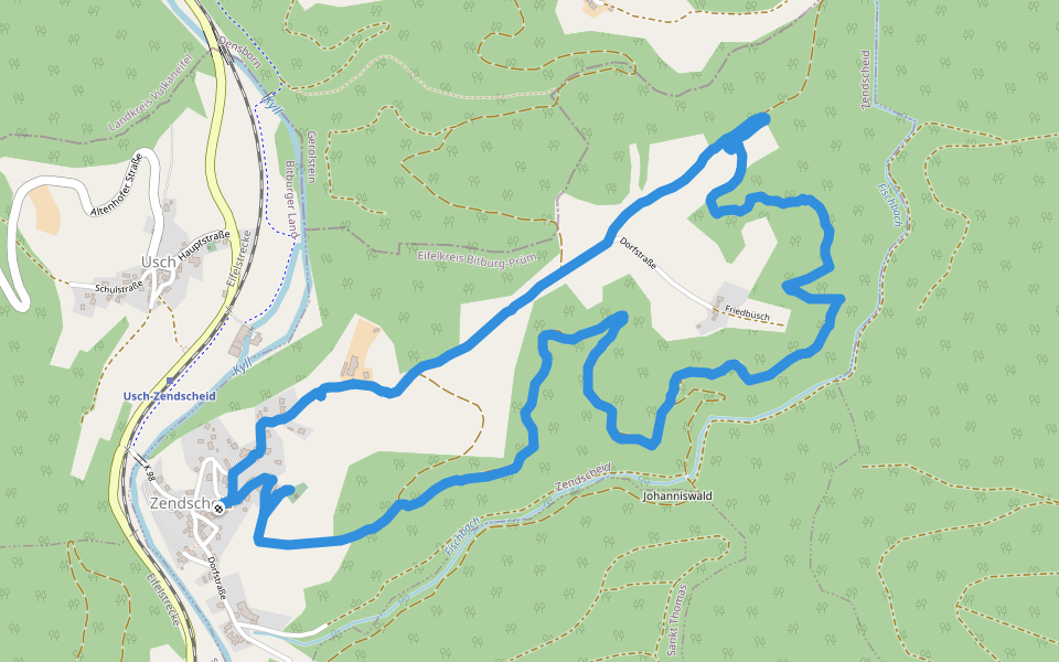 Friedbüsch walking route map in Zendscheid