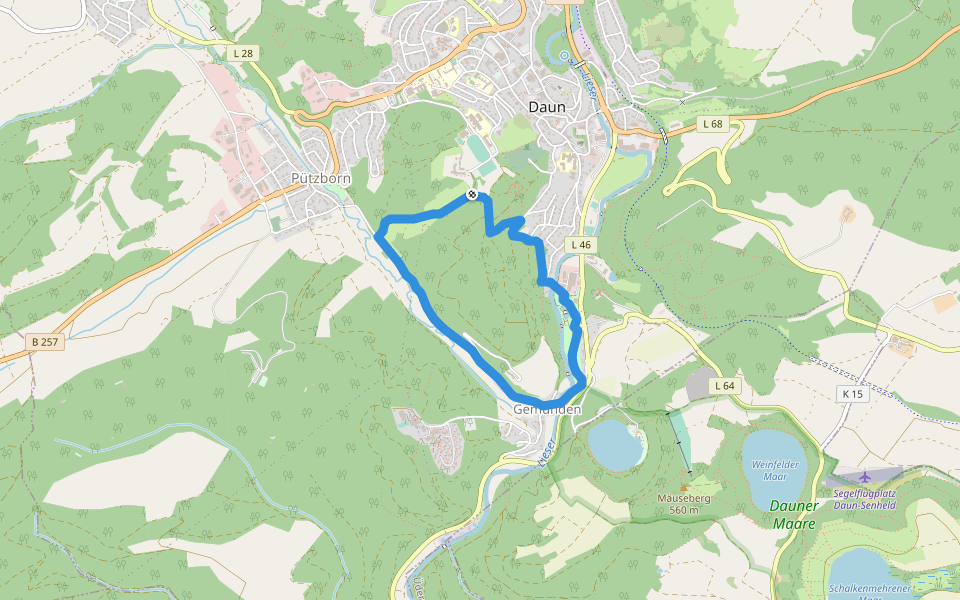 Eifelsteig walking route map in Daun