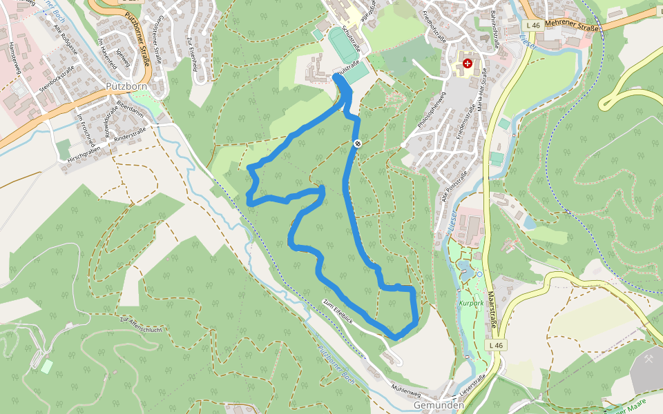 Eifelsteig walking route map in Daun