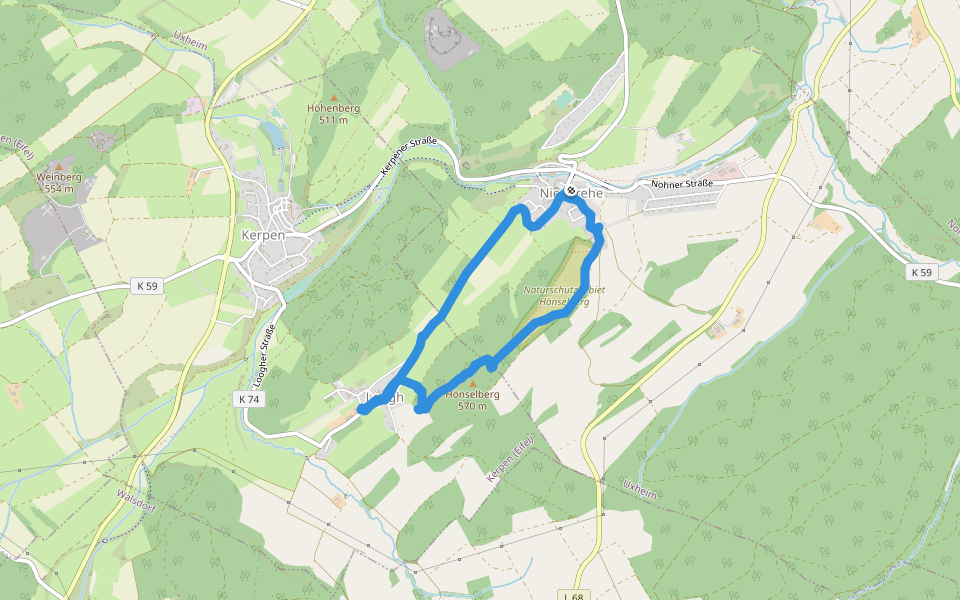 Geopfad Hillesheimer Land walking route map in Üxheim