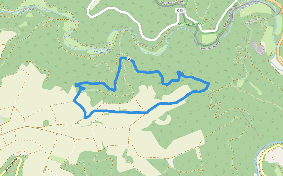 Kottenborner Kreuz walking route map in Hümmel