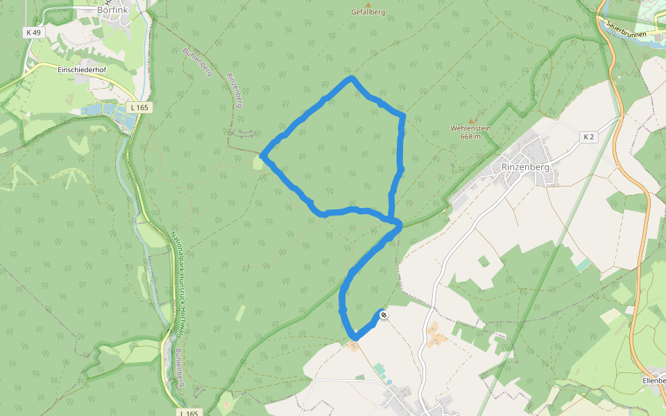 Wehienstein walking route map in Buhlenberg