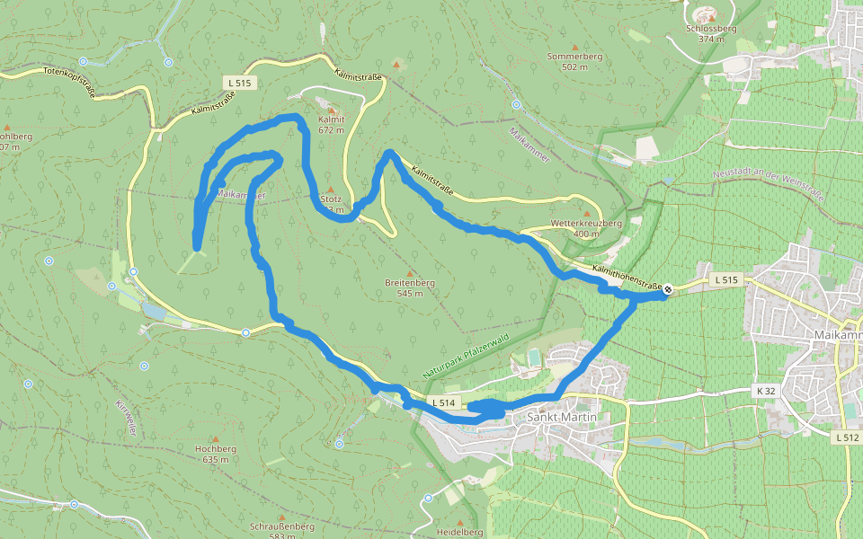 Otto Roth Pfad walking route map in Maikammer