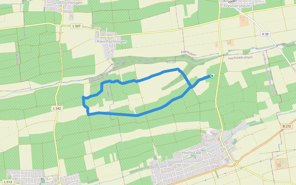 Hochstadt-Essingen-Freimersheim walking route map in Hochstadt (Pfalz)