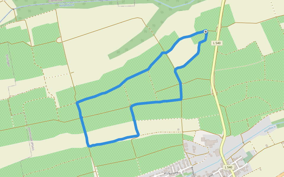 Houschder Winzerturm walking route map in Hochstadt (Pfalz)