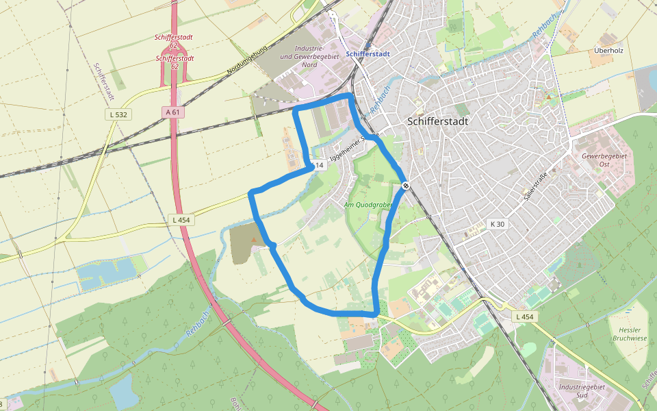Am Kestenbergerweg links walking route map in Schifferstadt