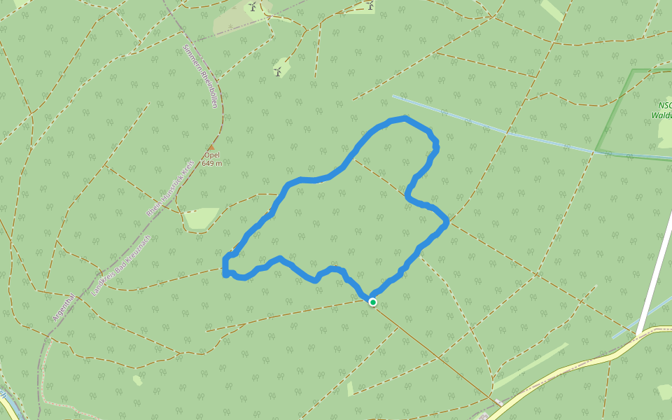 Opel walking route map in Dörrebach