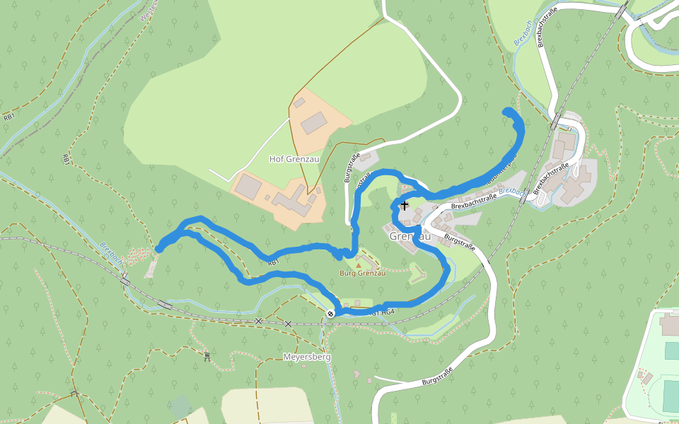 RB1 walking route map in Höhr-Grenzhausen