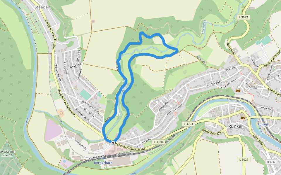 Alte Mühle walking route map in Runkel