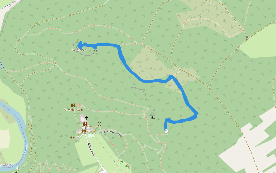 Bandsteig West walking route map in Leibertingen