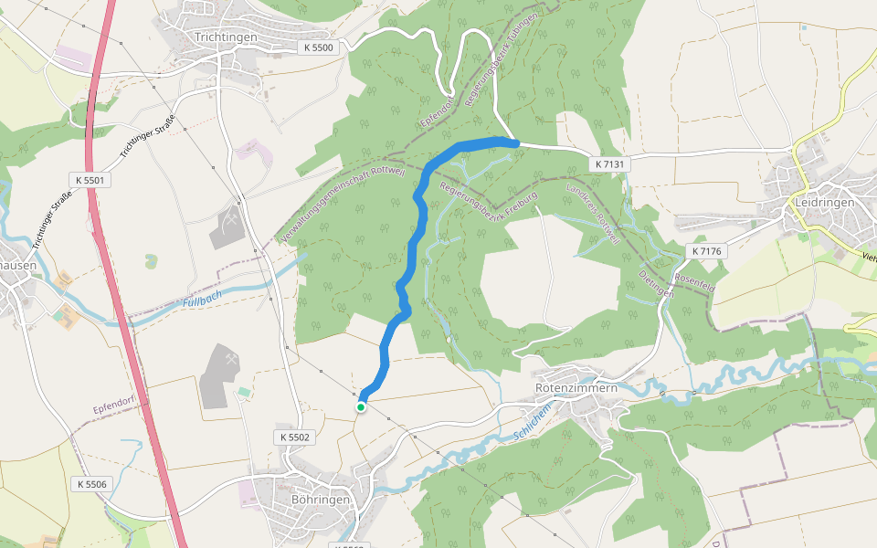 Greut-Sträßle walking route map in Dietingen