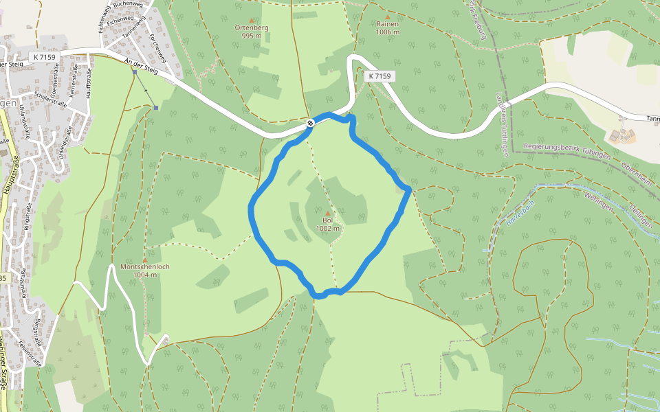 Bol walking route map in Deilingen