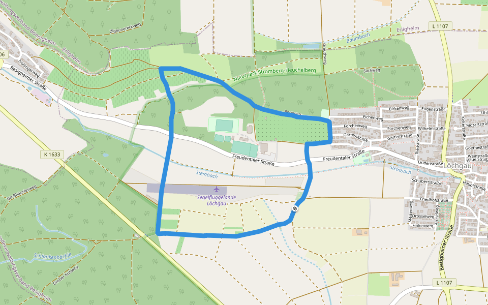 Naturschutzgebiet Löchgau walking route map in Löchgau