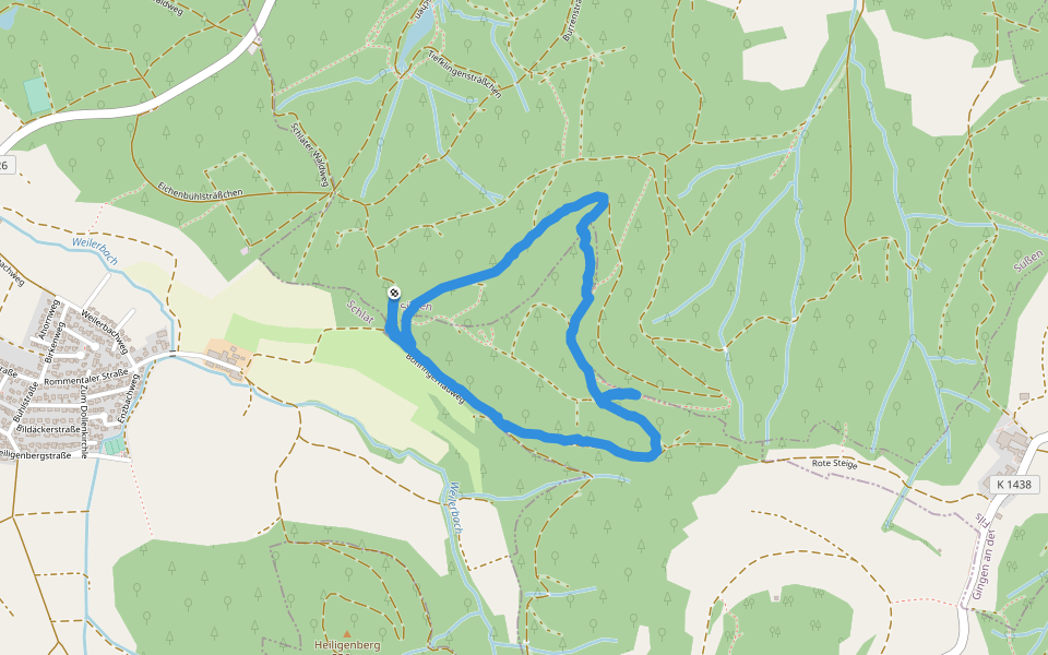 Grünenberg - Brenntenhau walking route map in Süßen