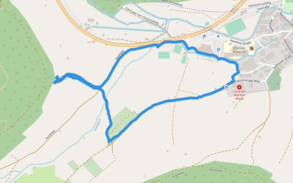 Autalweg walking route map in Bad Überkingen