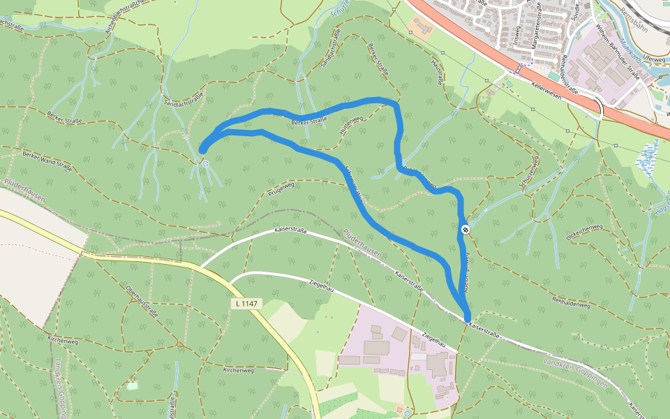Schweizer Weg walking route map in Plüderhausen
