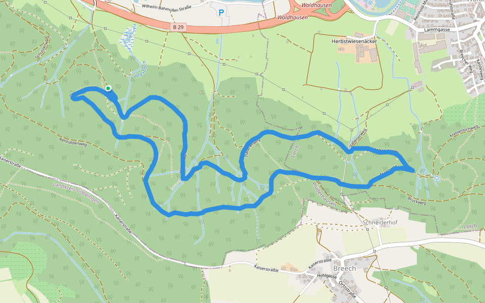 Italienerweg walking route map in Plüderhausen