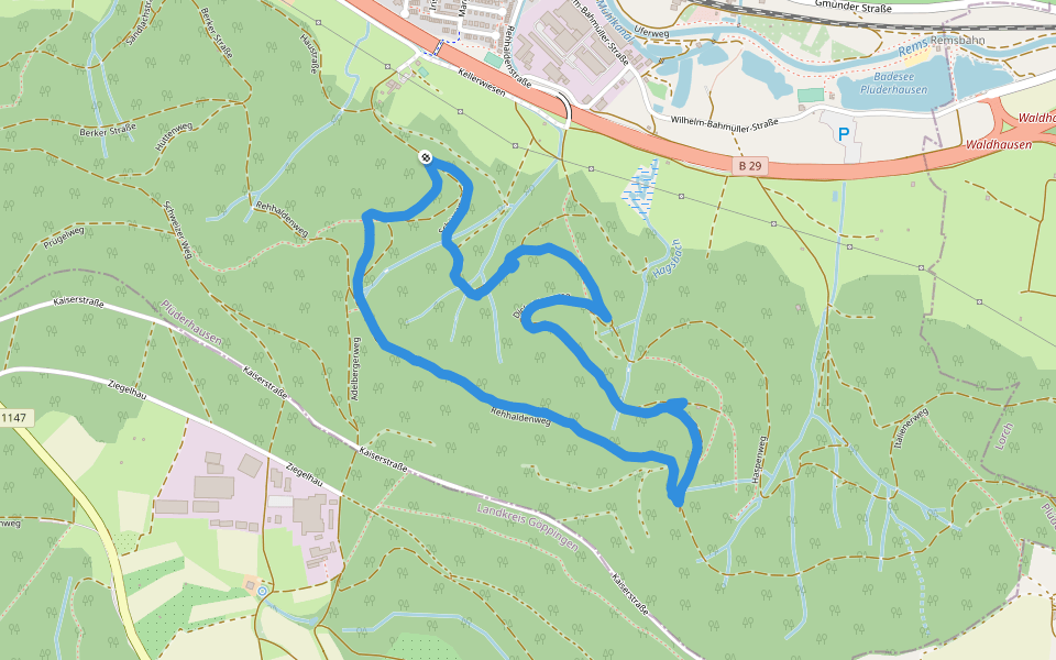 Oberberken - Breech walking route map in Plüderhausen