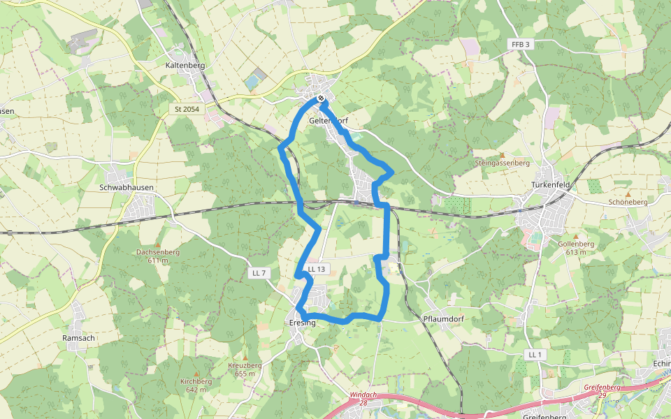 Klausurgarten walking route map in Geltendorf