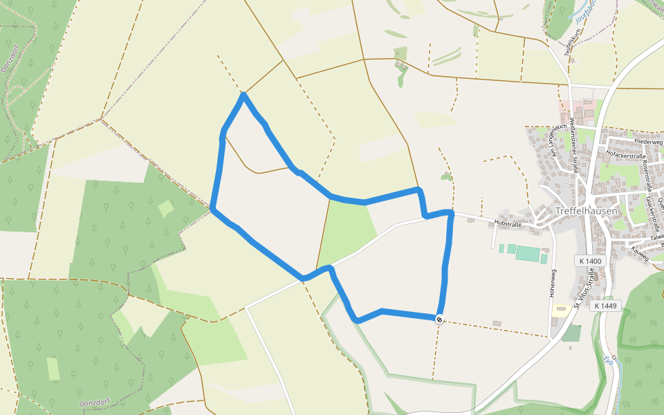 Eybtal mit Teilen des Längen- und Rohrachtales walking route map in Böhmenkirch