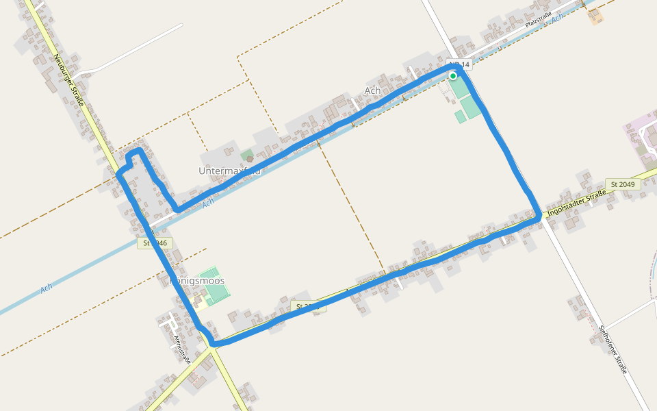Untermaxfeld walking route map in Königsmoos
