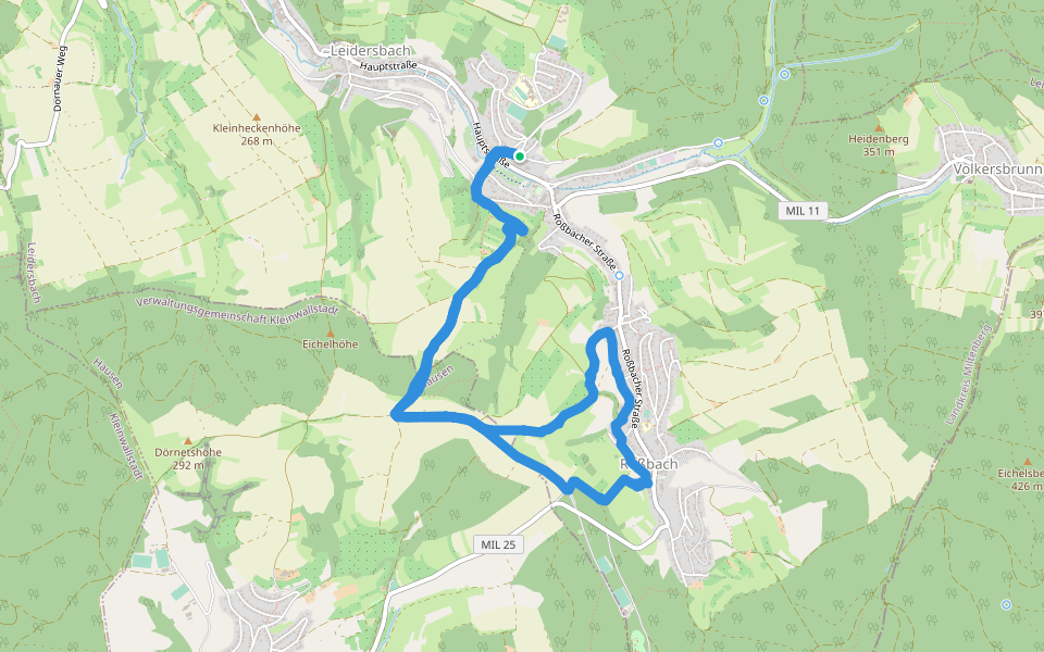 Heimschneiderei und Bekleidungsfabrikation walking route map in Leidersbach