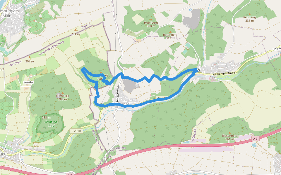 Zellerberg walking route map in Holzkirchen