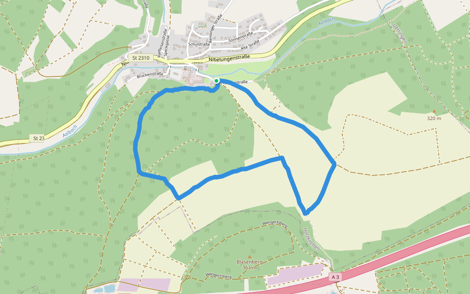 Wengertsberg walking route map in Holzkirchen