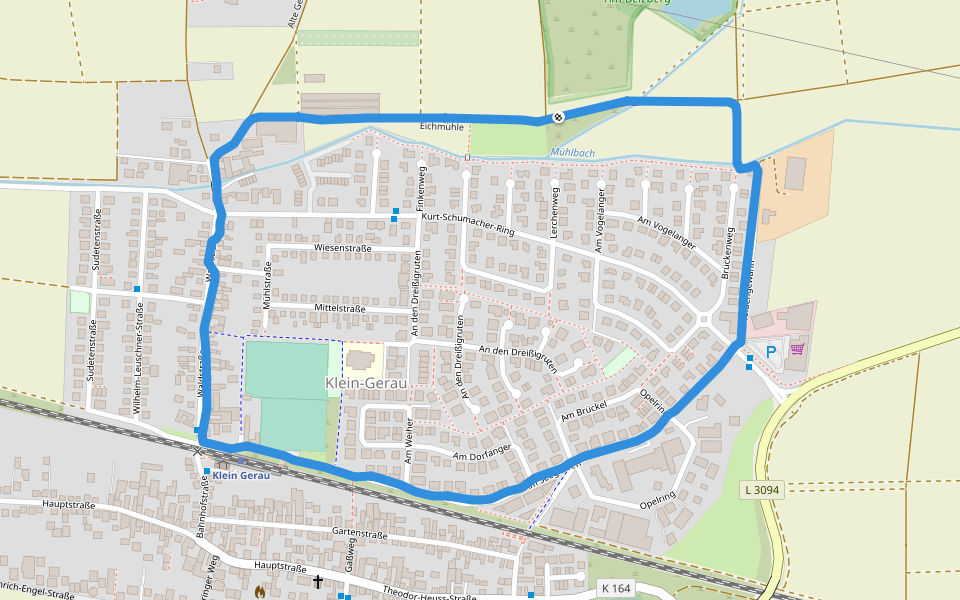 Am Belzberg walking route map in Büttelborn