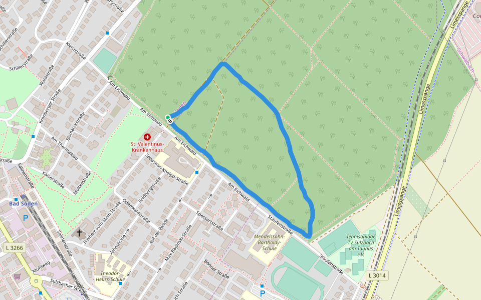 Eichwald walking route map in Bad Soden am Taunus