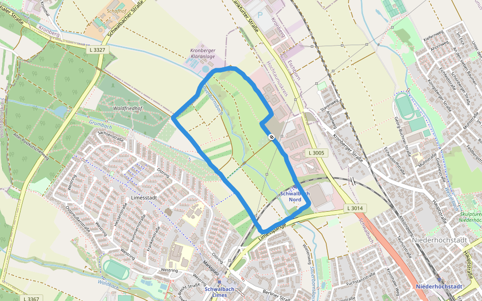 Fitness 7-11 walking route map in Schwalbach am Taunus
